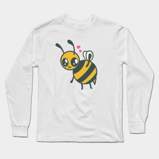 Cute Chubby Bee Drawing Illustration Long Sleeve T-Shirt